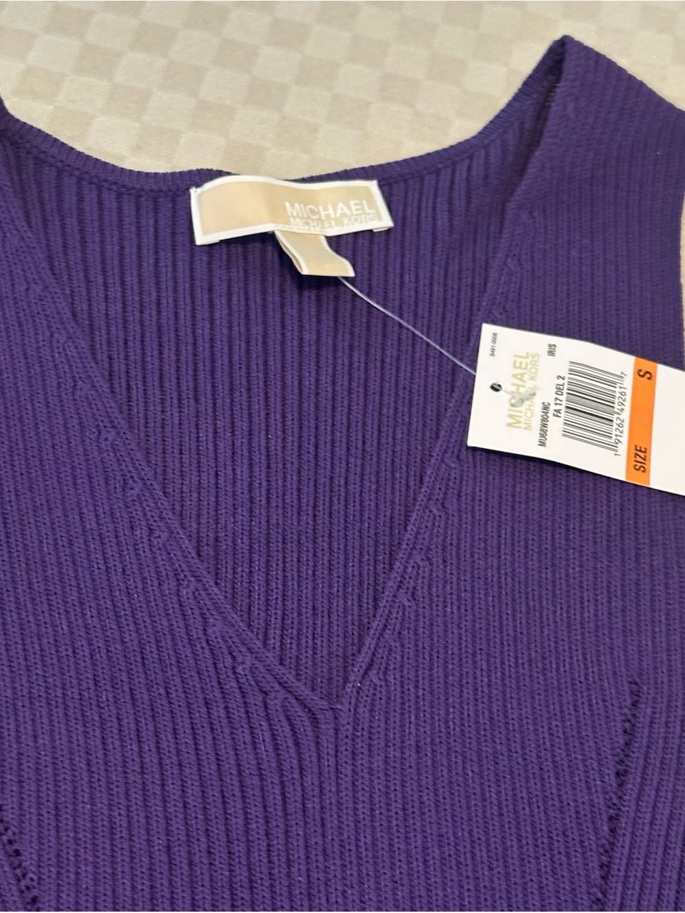 Michael Kors Deep Purple Ribbed Dress - Picture 3 of 3